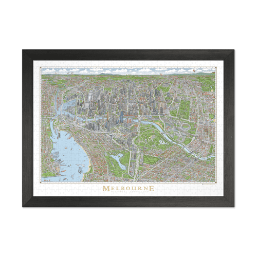 The Melbourne Map 1,000 piece Jigsaw Puzzle Picture Frame