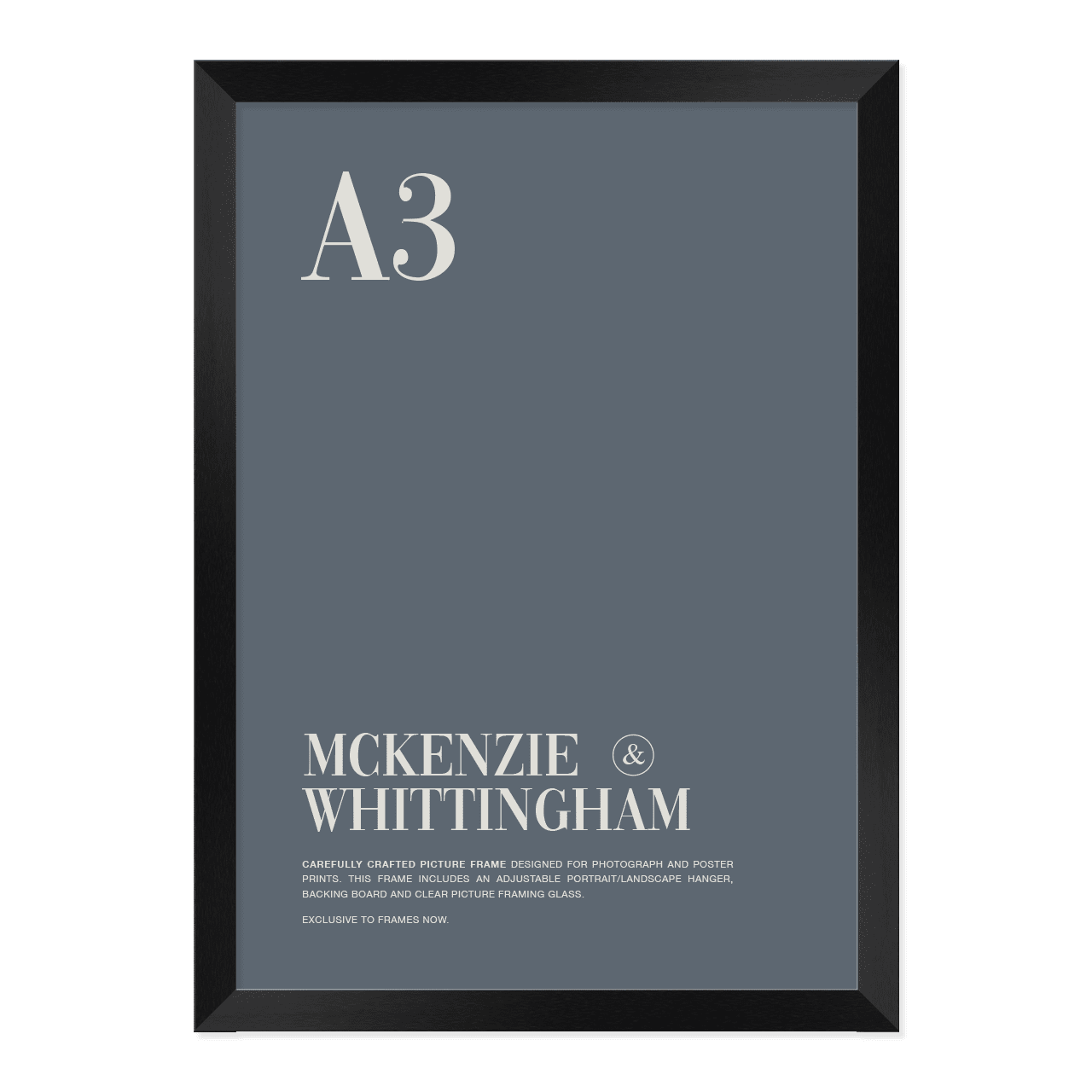 McKenzie & Whittingham Matte Black Picture Frame for A3 Artwork