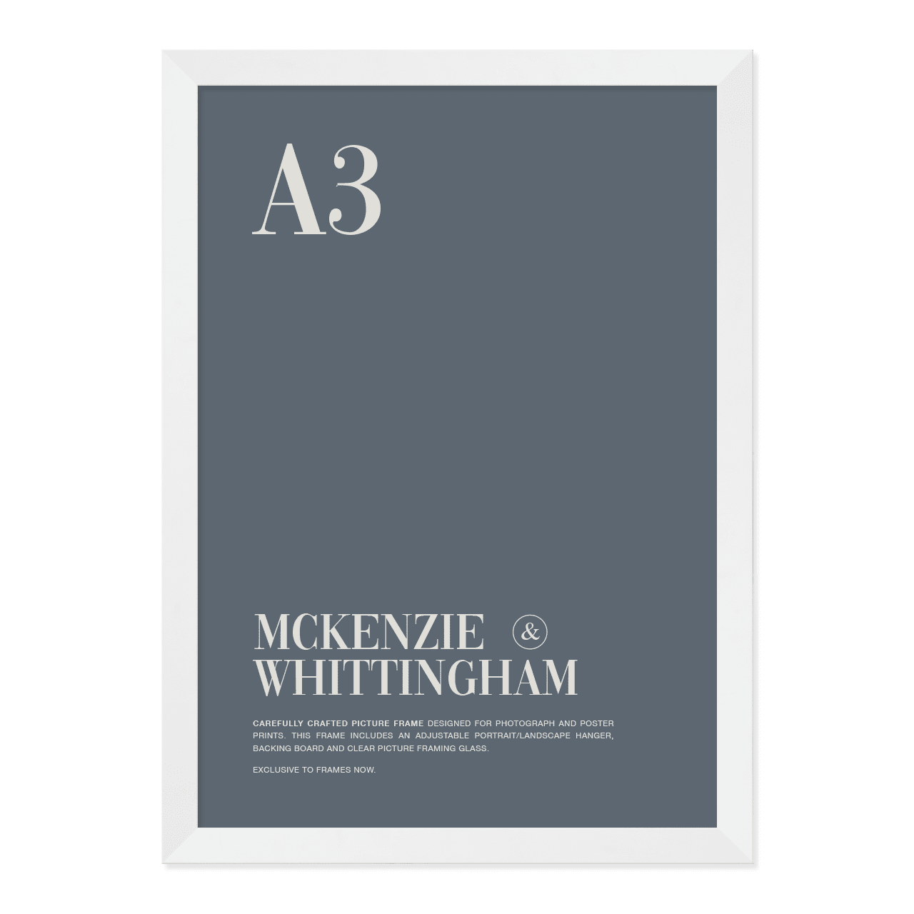 McKenzie & Whittingham Matte White Picture Frame for A3 Artwork