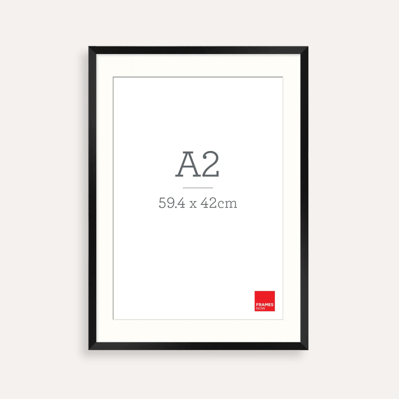 Matte Black A2 Picture Frame with Matboard - Premium Box Design for Art, Prints & Photos