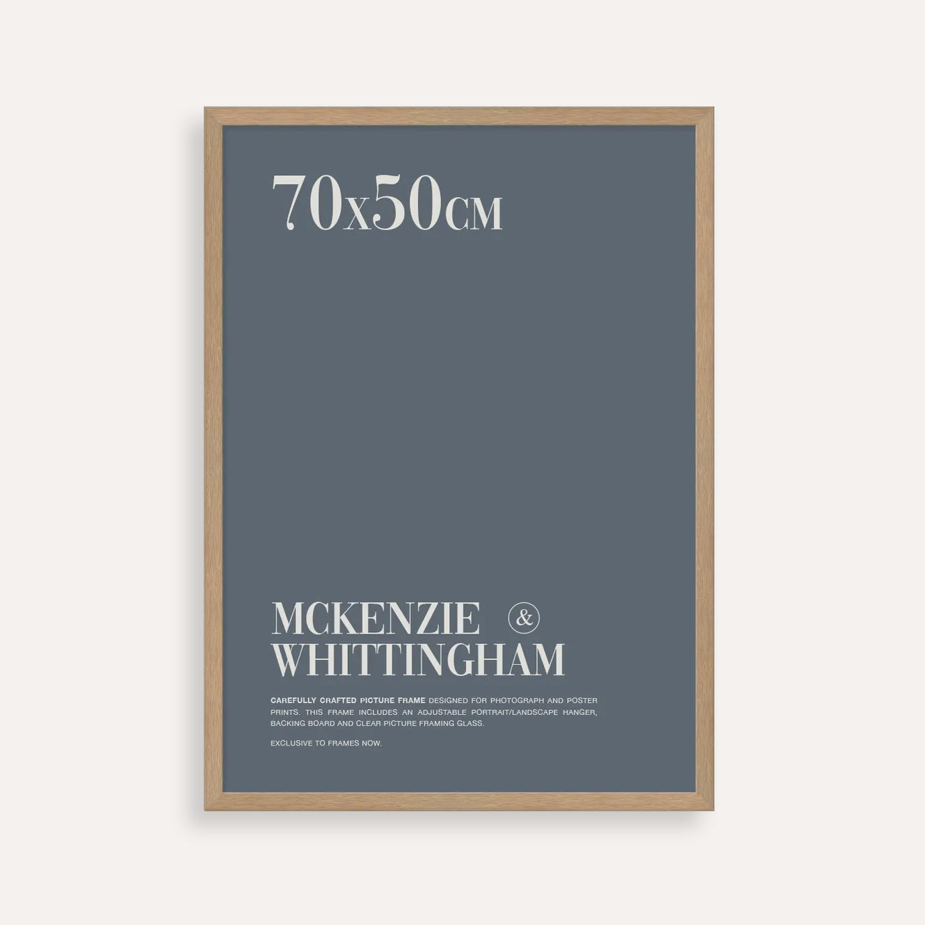 McKenzie & Whittingham 70×50 cm Natural Timber Picture Frame – Elegant Display for Art, Photo & Posters