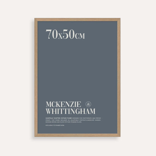 McKenzie & Whittingham 70×50 cm Natural Timber Picture Frame – Elegant Display for Art, Photo & Posters