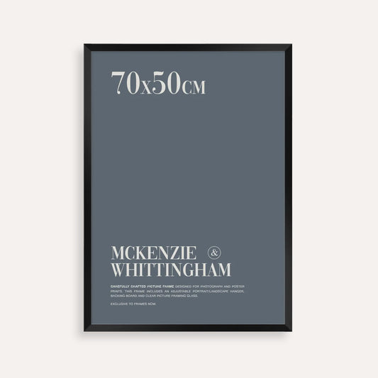 McKenzie & Whittingham 70x50cm Black Picture Frame – Sleek & Timeless Display