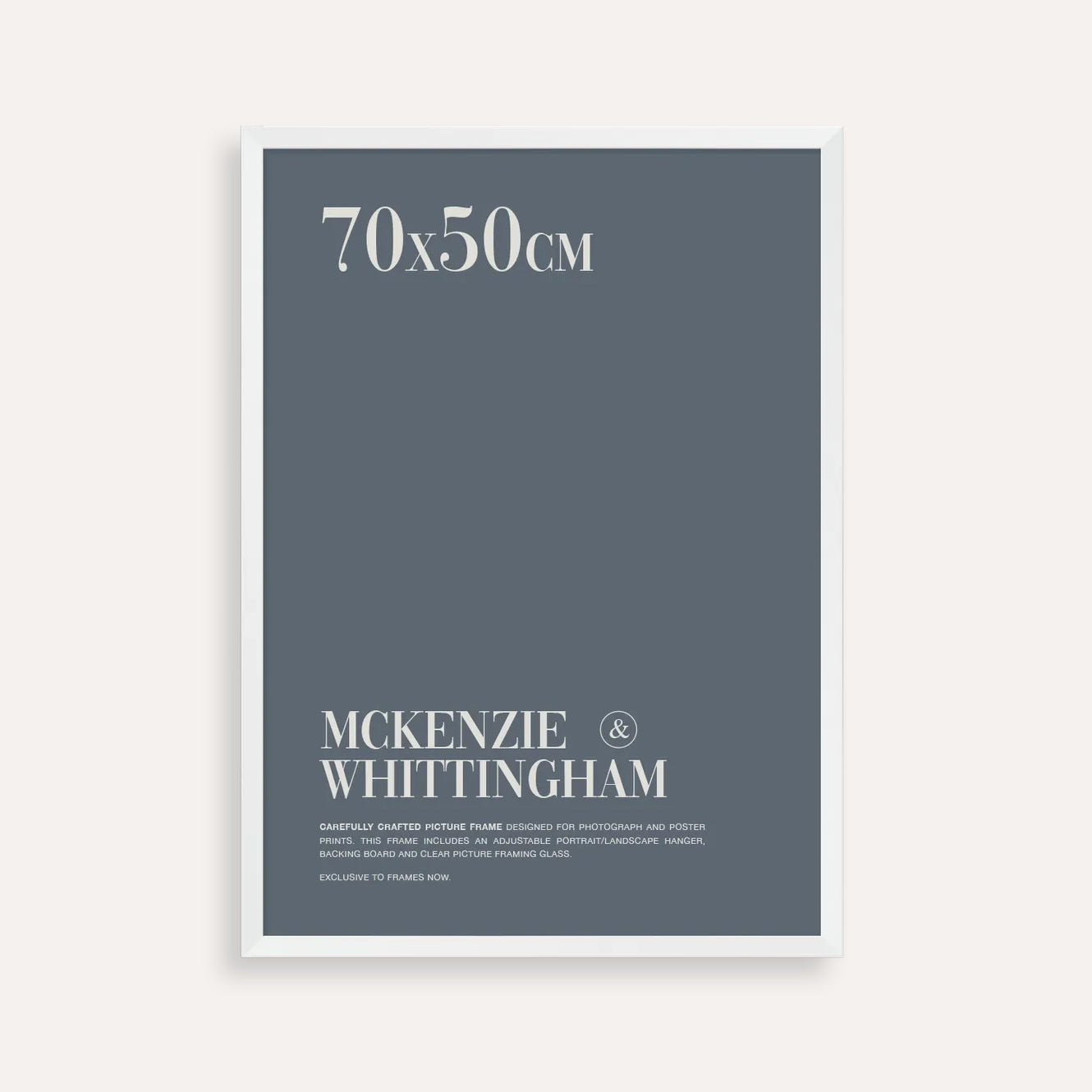 McKenzie & Whittingham 70x50cm White Frame – Minimalist Style for Art & Posters