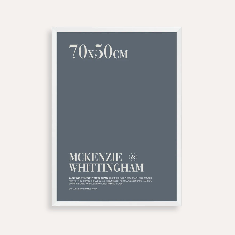 McKenzie & Whittingham 70x50cm White Frame – Minimalist Style for Art & Posters