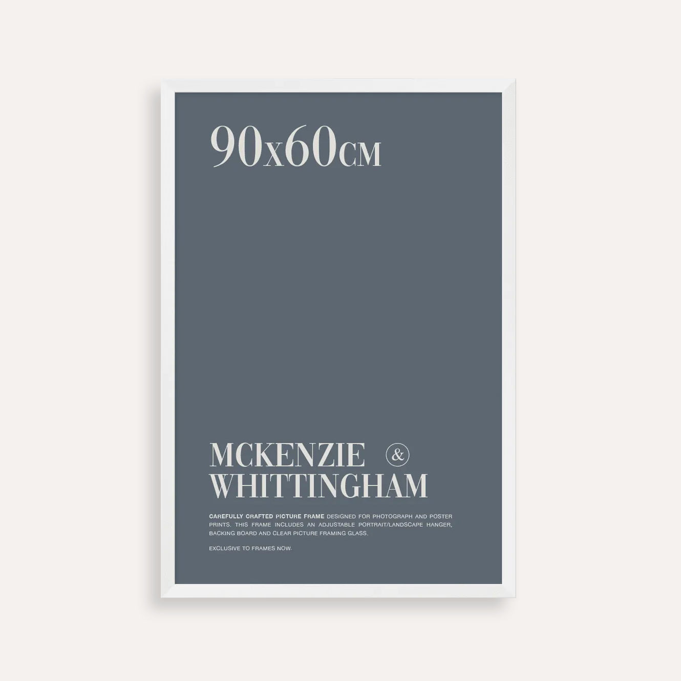 McKenzie & Whittingham 90×60 cm White Picture Frame – Elegant Frame for Art & Posters