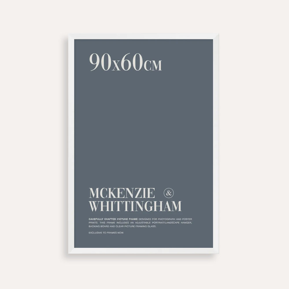 McKenzie & Whittingham 90×60 cm White Picture Frame – Elegant Frame for Art & Posters