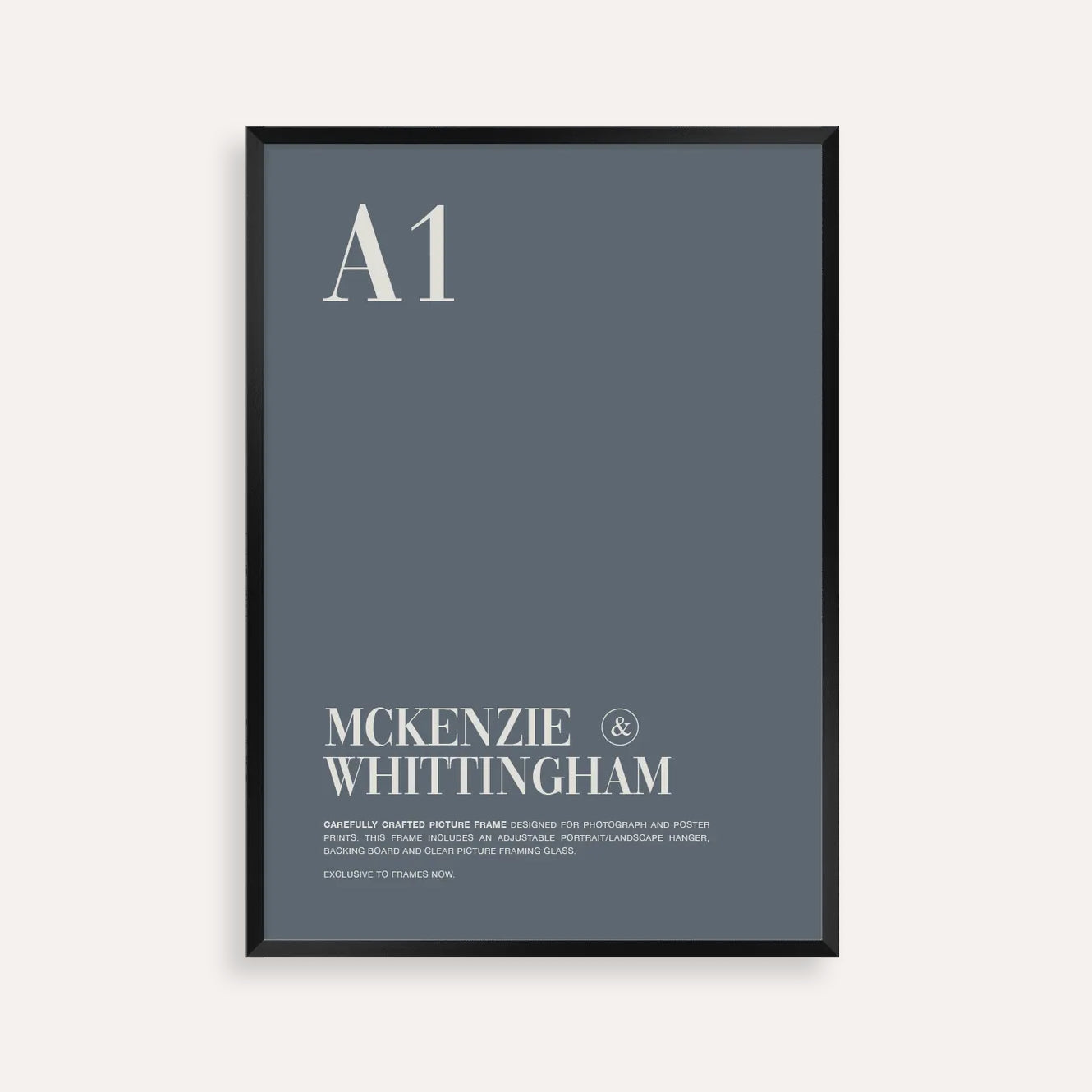 McKenzie & Whittingham Black A1 Picture Frame - Elegant Finish for Posters & Wall Art