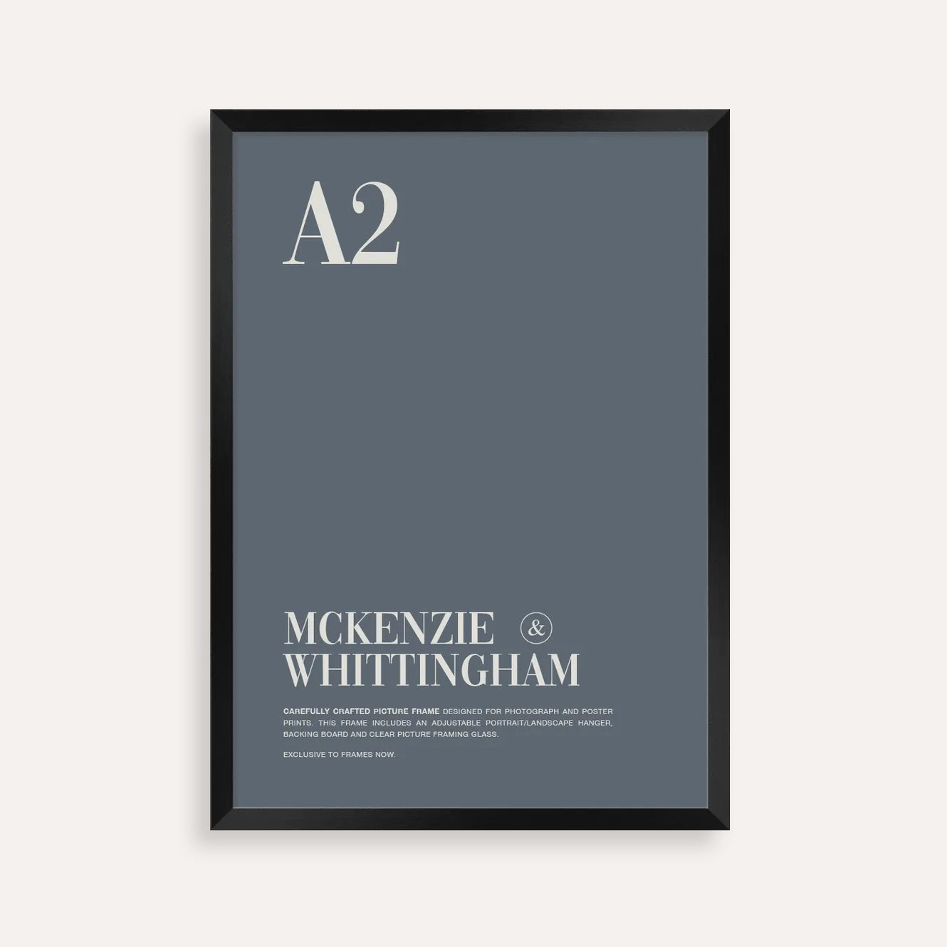 McKenzie & Whittingham Matte Black A2 Picture Frame - Elegant Contrast for Artwork & Photos