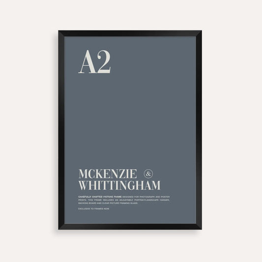 McKenzie & Whittingham Matte Black A2 Picture Frame - Elegant Contrast for Artwork & Photos