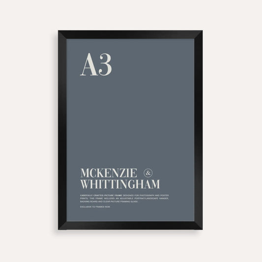 McKenzie & Whittingham Matte Black A3 Picture Frame – Sleek Display for Art, Photography & Certificate