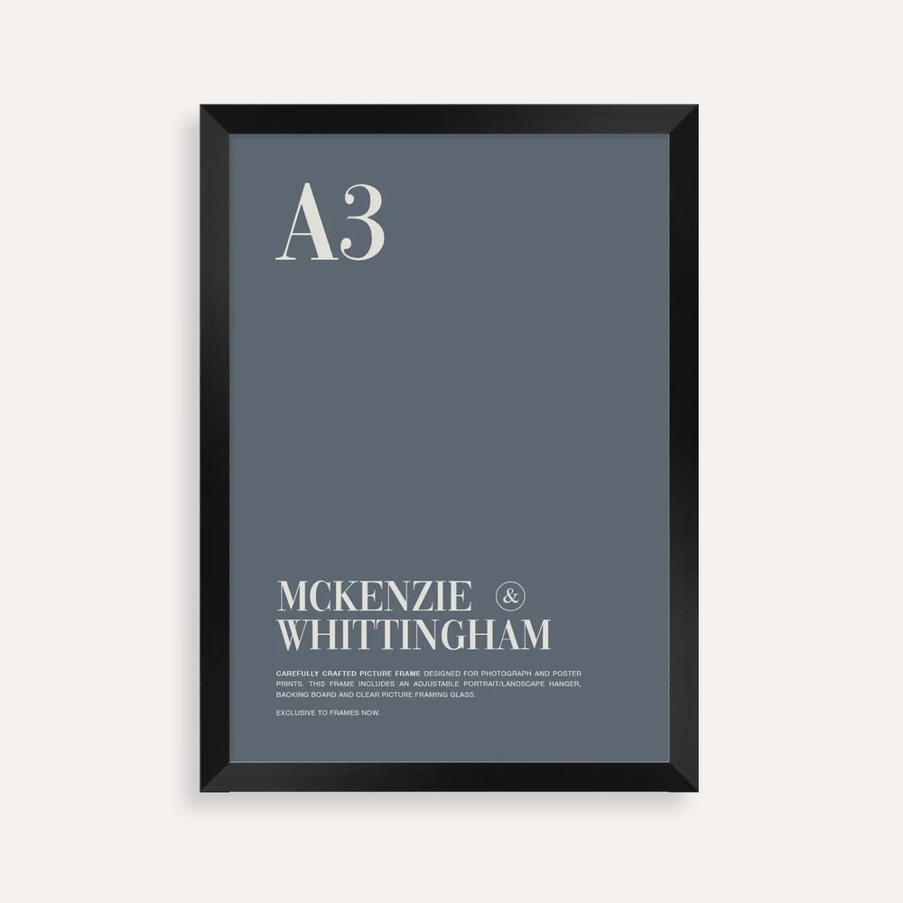 McKenzie & Whittingham Matte Black A3 Picture Frame – Sleek Display for Art, Photography & Certificate