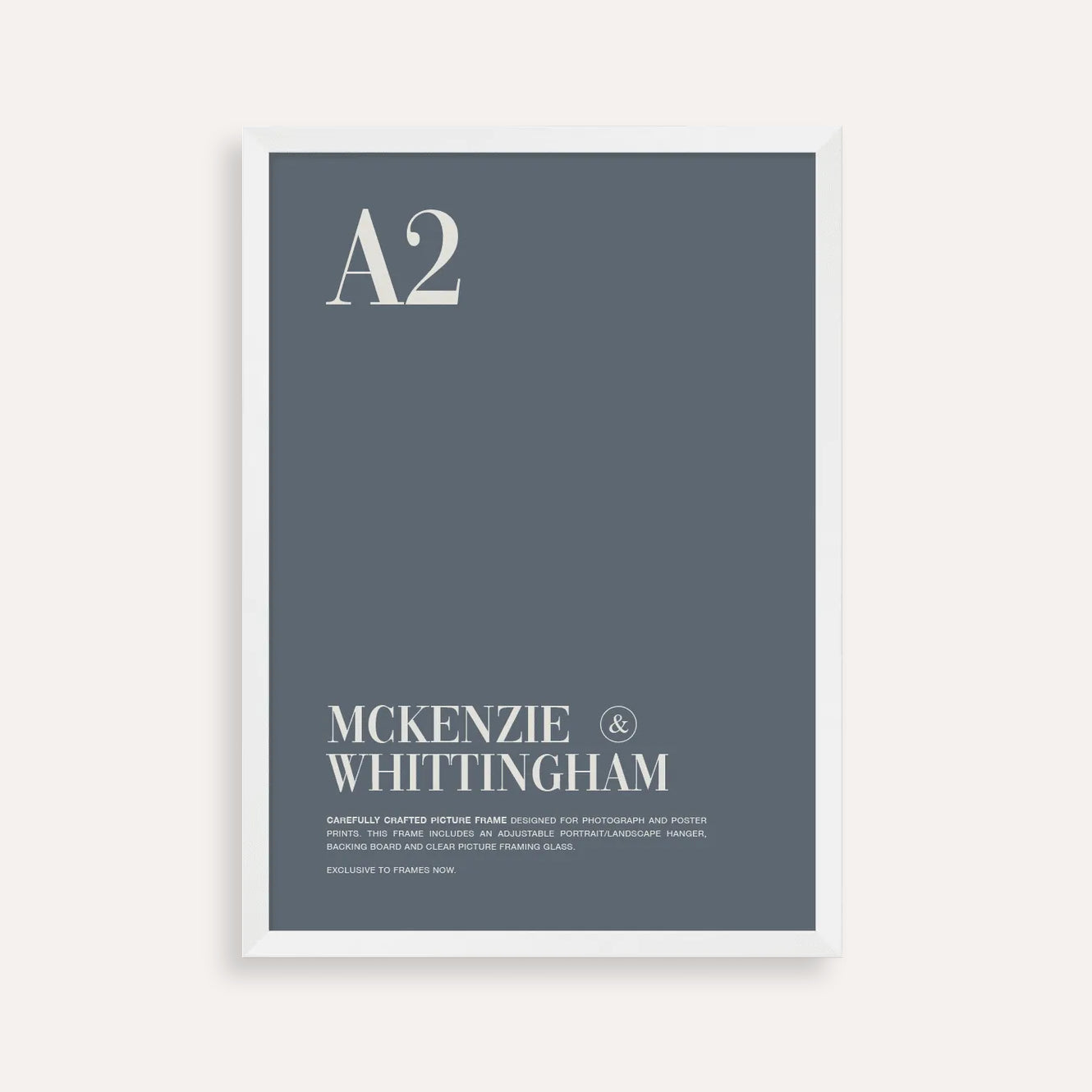 McKenzie & Whittingham Matte White A2 Picture Frame - Minimalist Style for Art, Photos & Prints