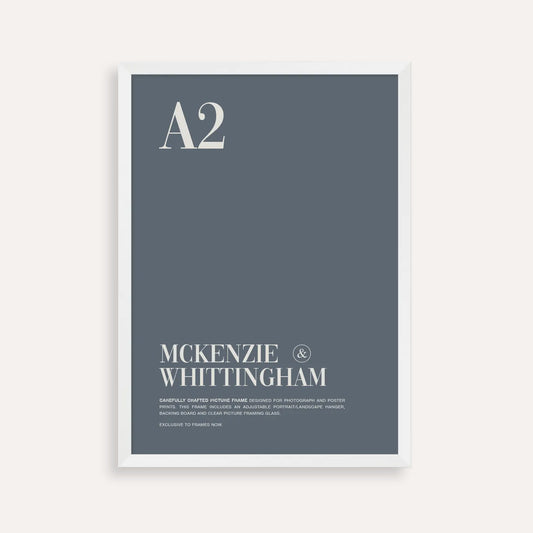 McKenzie & Whittingham Matte White A2 Picture Frame - Minimalist Style for Art, Photos & Prints