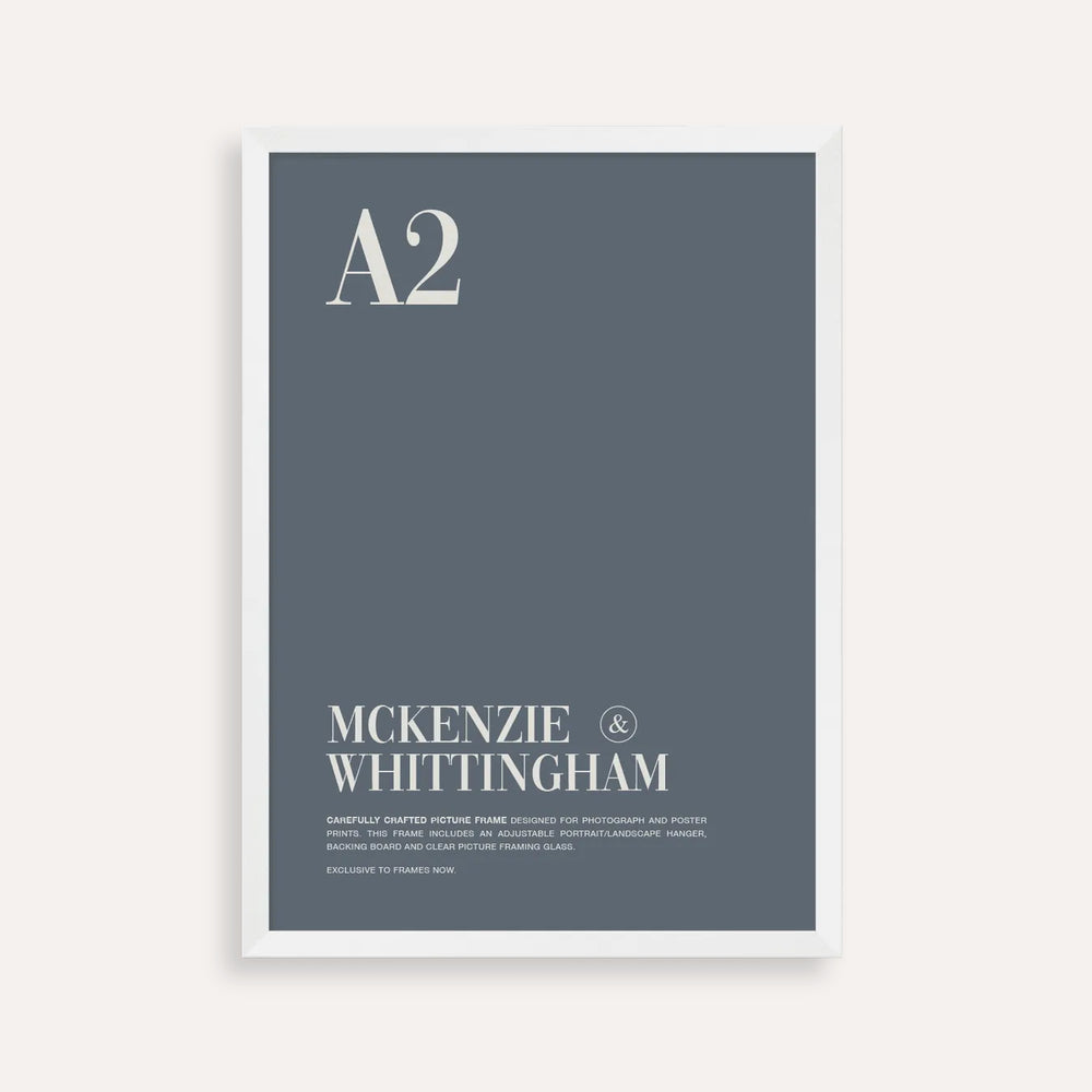McKenzie & Whittingham Matte White A2 Picture Frame - Minimalist Style for Art, Photos & Prints