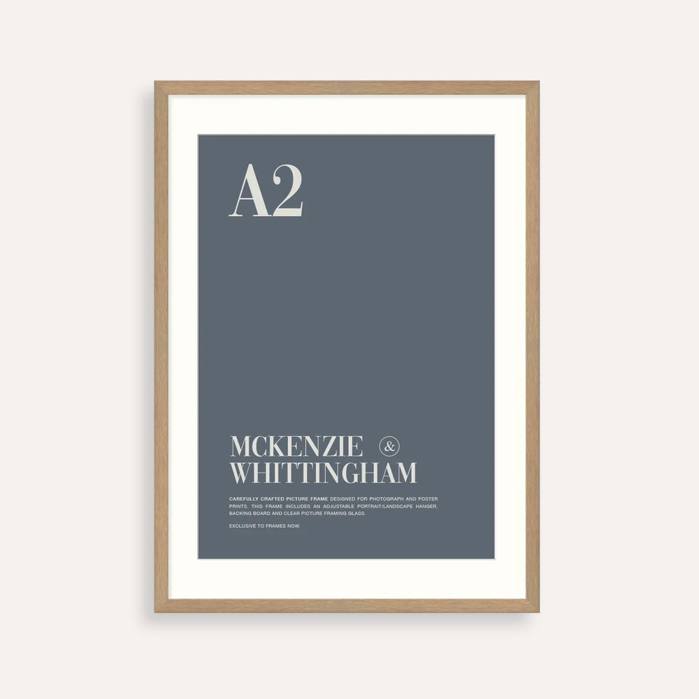 McKenzie & Whittingham Natural Oak A2 Picture Frame with Matboard - For Arts, Photographs & Prints