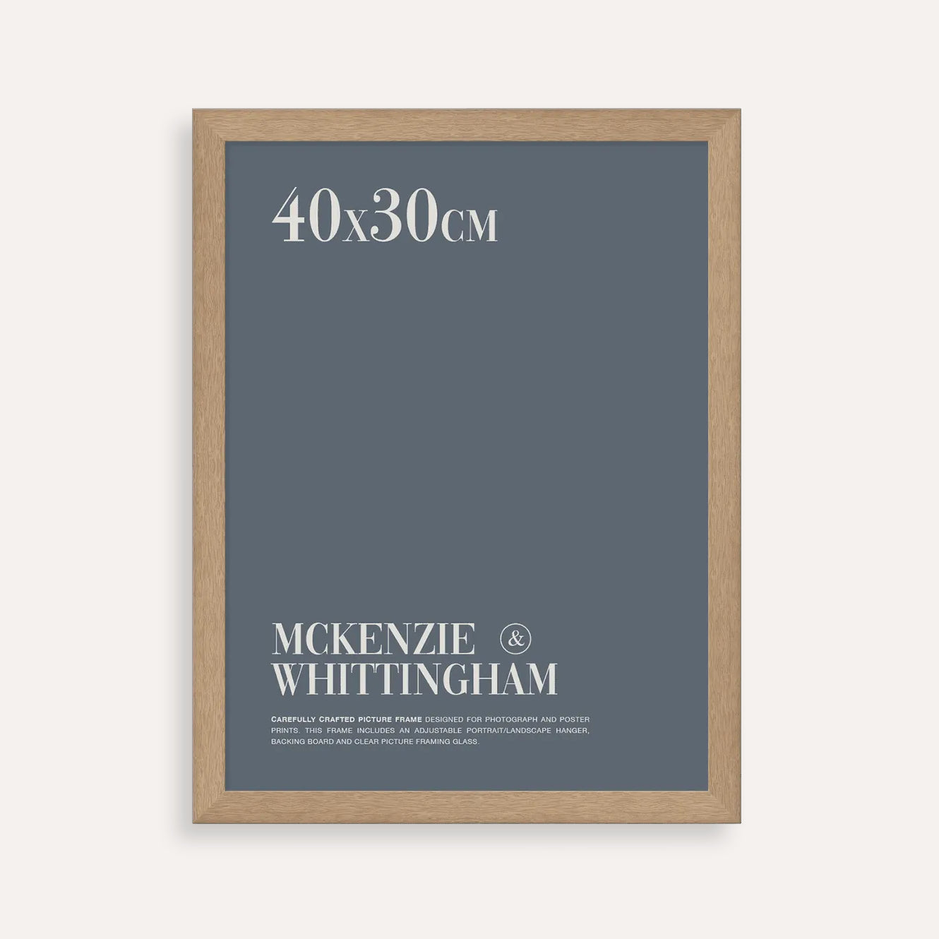 McKenzie & Whittingham Natural Oak Finish Picture Frame for 40 x 30cm Artwork
