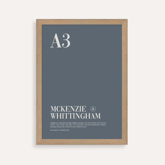 McKenzie & Whittingham Oak A3 Picture Frame – Natural Timber Finish for Art, Certificates & Photography