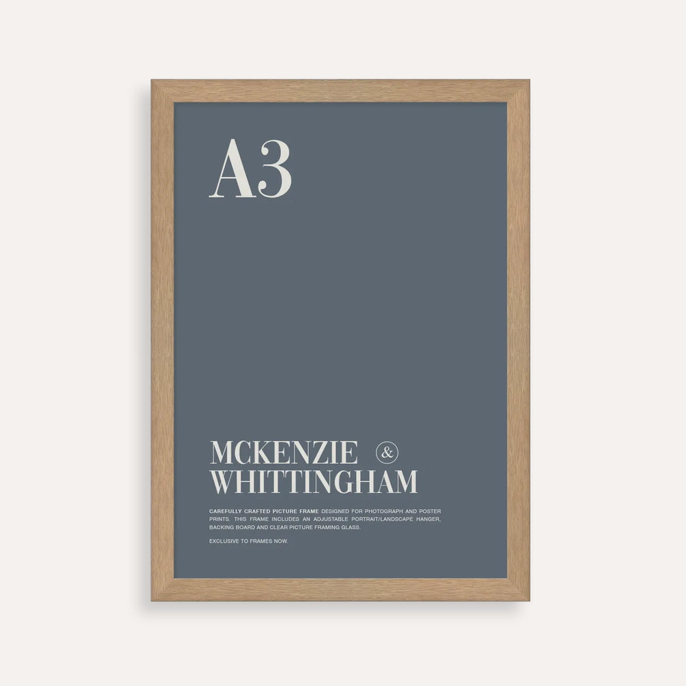 McKenzie & Whittingham Oak A3 Picture Frame – Natural Timber Finish for Art, Certificates & Photography