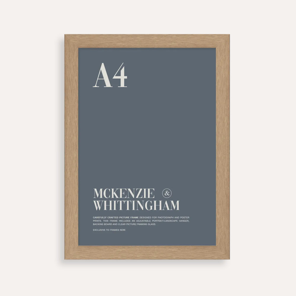 McKenzie & Whittingham Oak A4 Picture Frame – Natural Style for A4 Artwork, Photos & Certificates