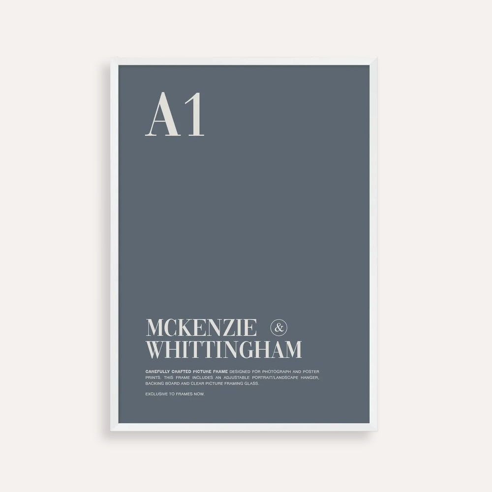 McKenzie & Whittingham White A1 Picture Frame - Clean Modern Look for Posters & Wall Art