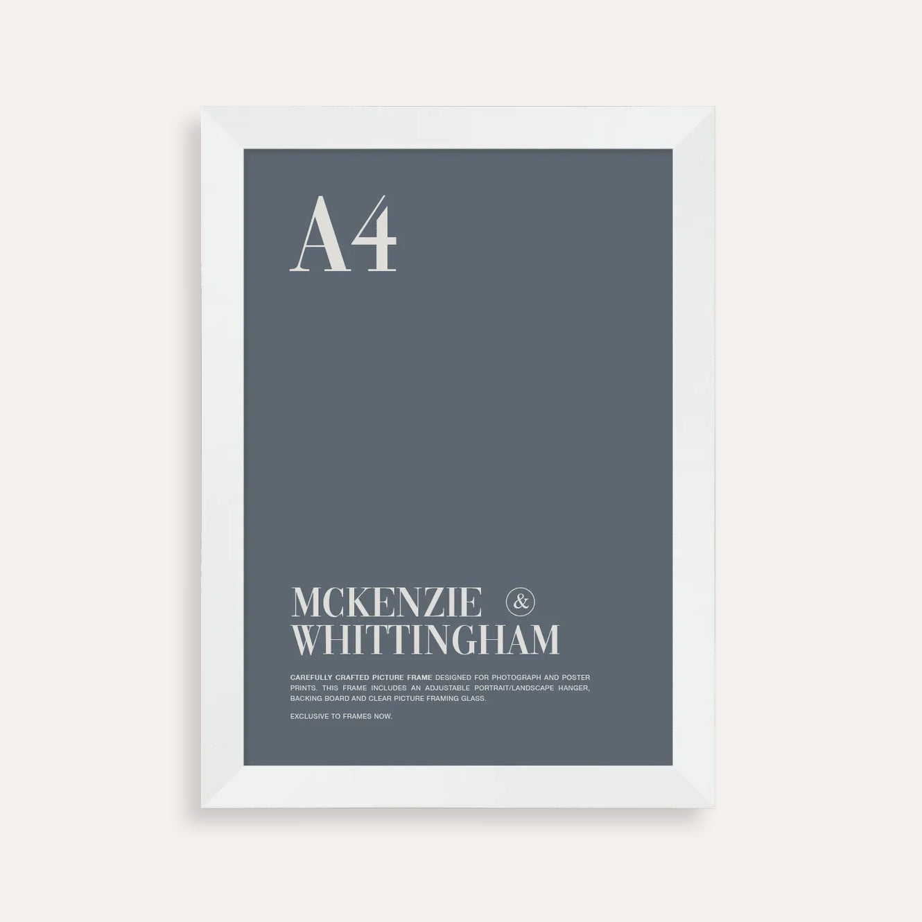 McKenzie & Whittingham White A4 Picture Frame – Clean, Modern Style for A4 Artwork
