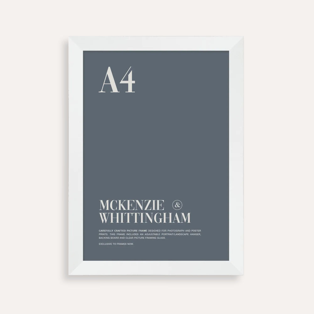McKenzie & Whittingham White A4 Picture Frame – Clean, Modern Style for A4 Artwork