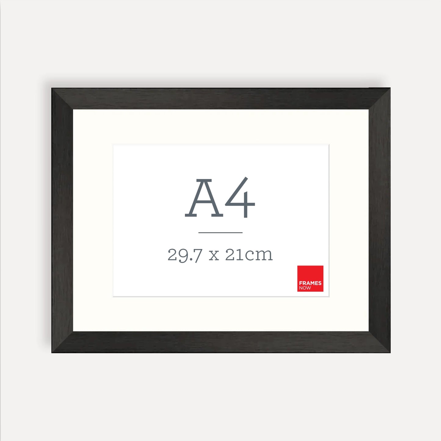 Premium Timber Finish Black A4 Picture Frame with Matting – Professional Display for Art, Prints & Certificates