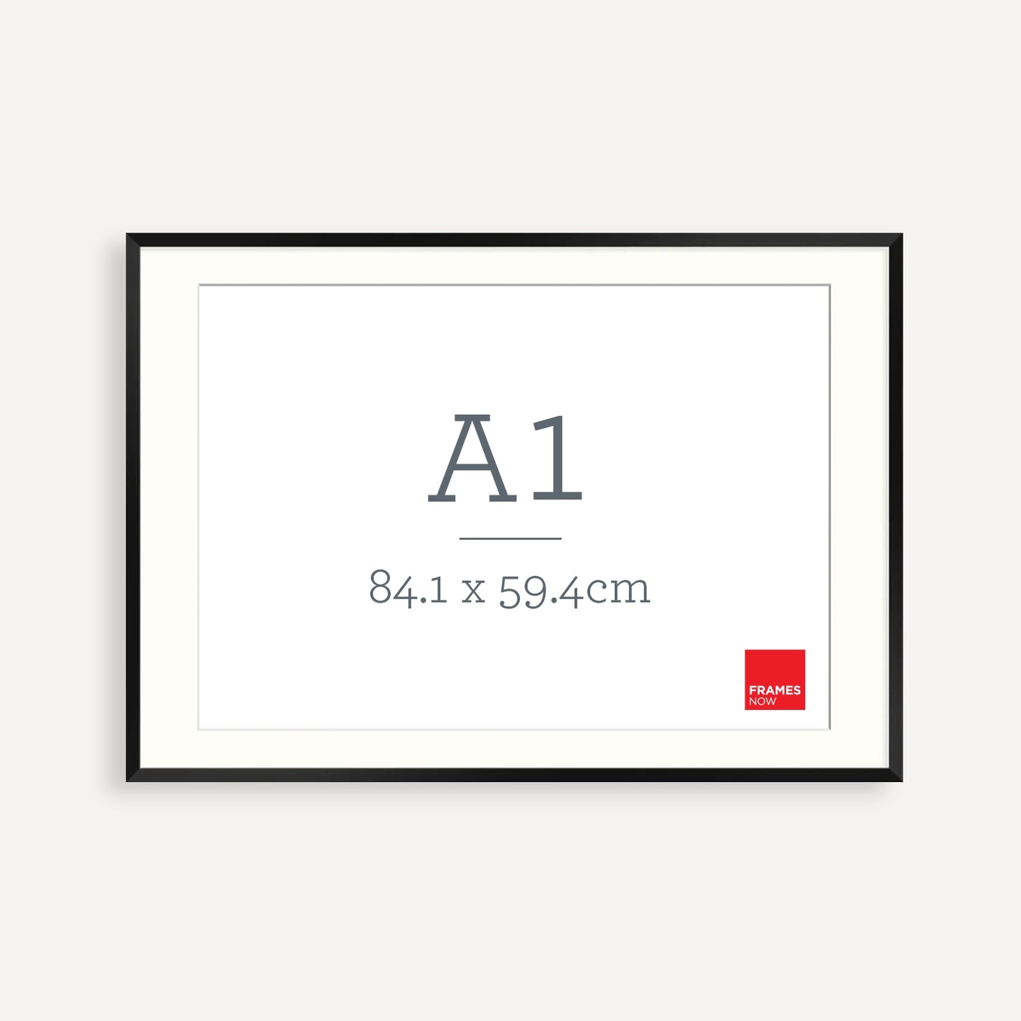 Premium Matte Black A1 Picture Frame with Matboard - Genuine Timber Frame for Art, Posters & Photos