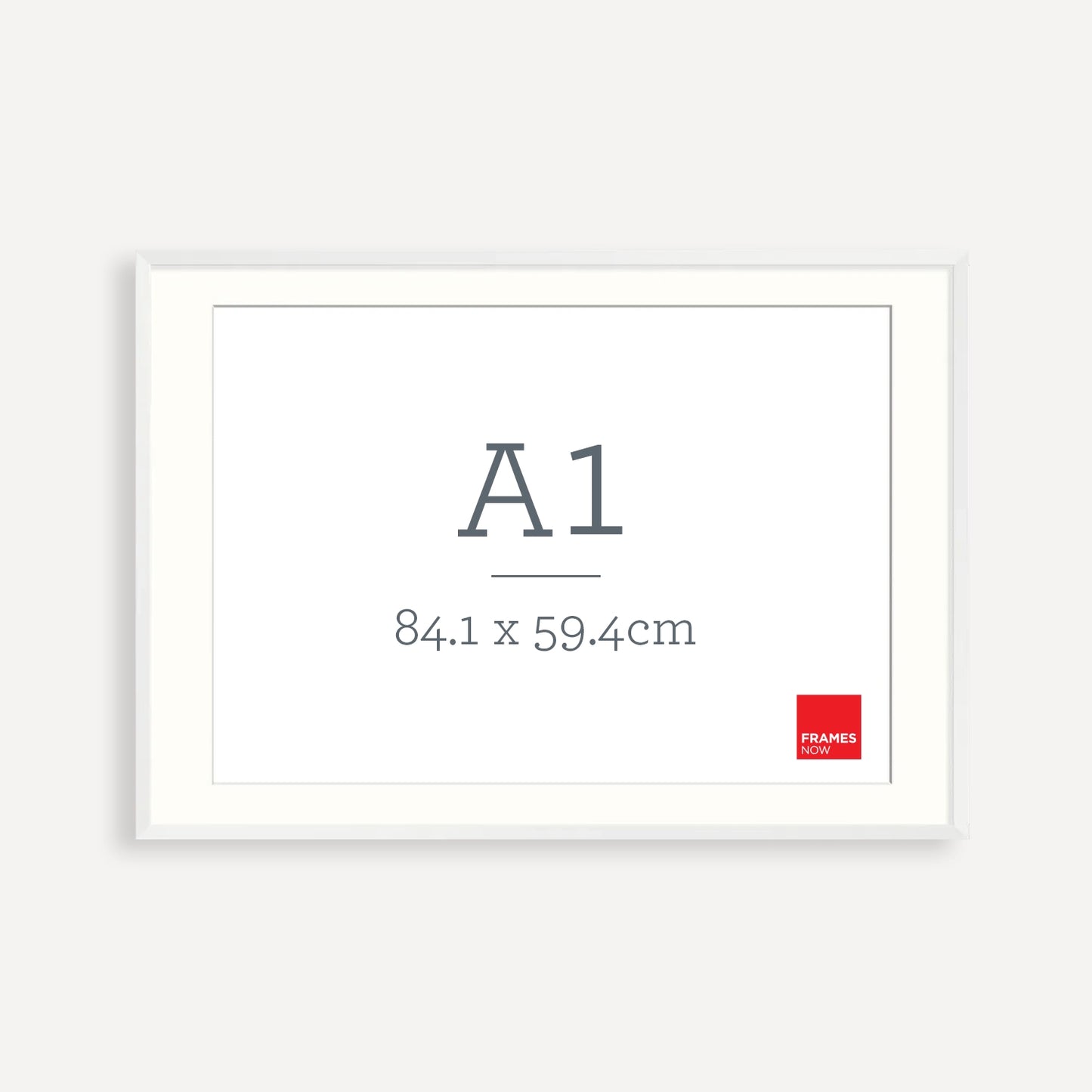 Premium Box Style Matte White A1 Picture Frame with Matboard – Elegant Framing for Art, Prints & Poster