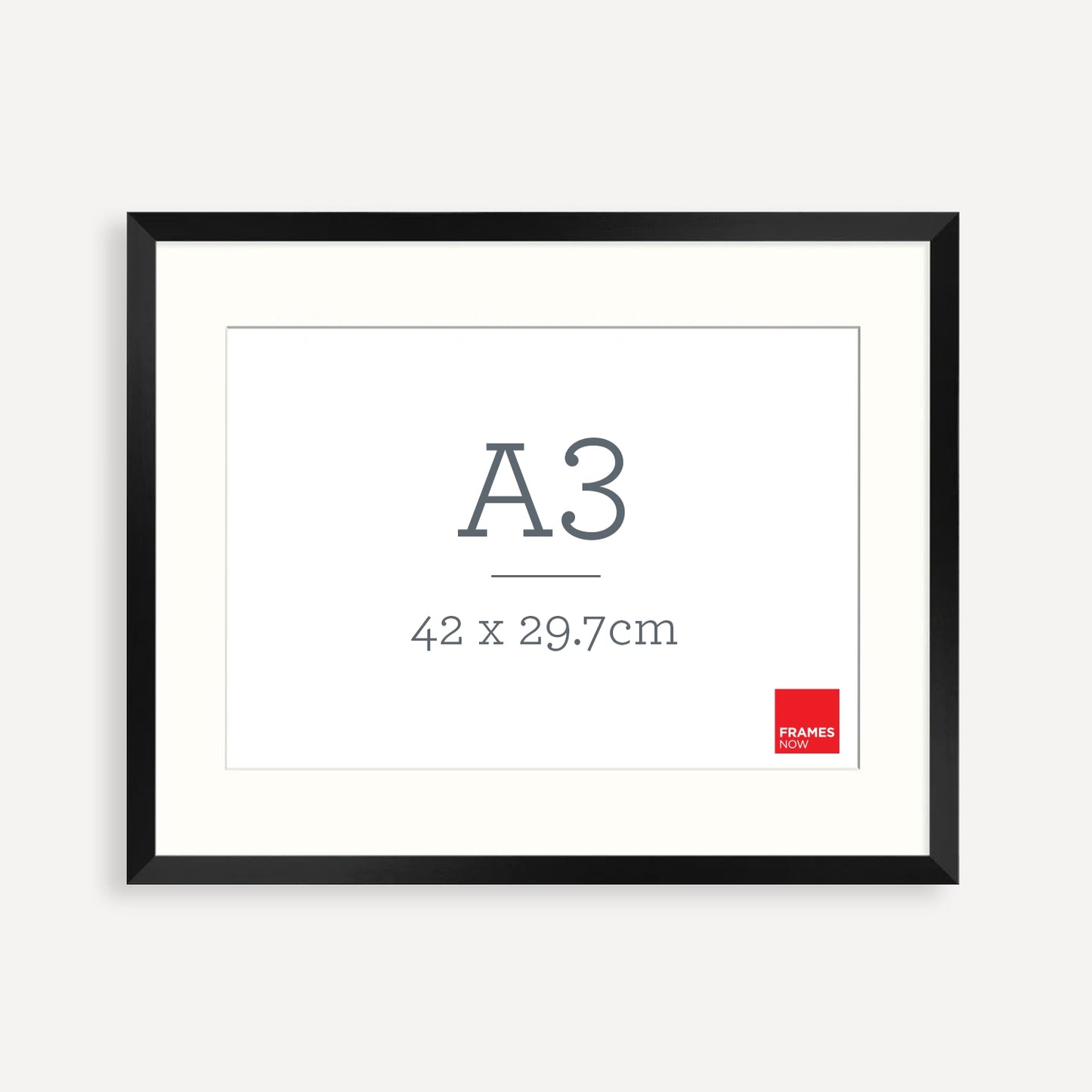 Matte Black Box A3 Picture Frame with Matboard – Sleek Depth for Art, Certificates & Photography
