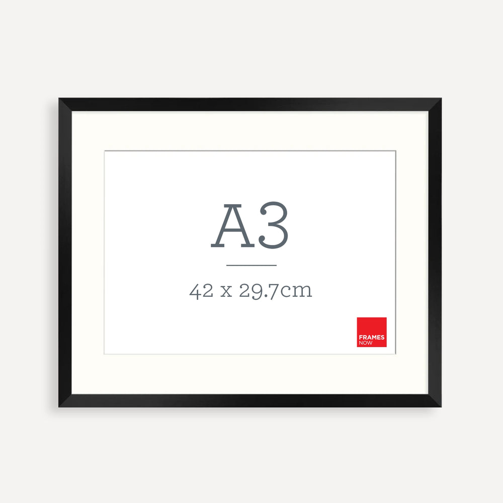 Matte Black Box A3 Picture Frame with Matboard – Sleek Depth for Art, Certificates & Photography