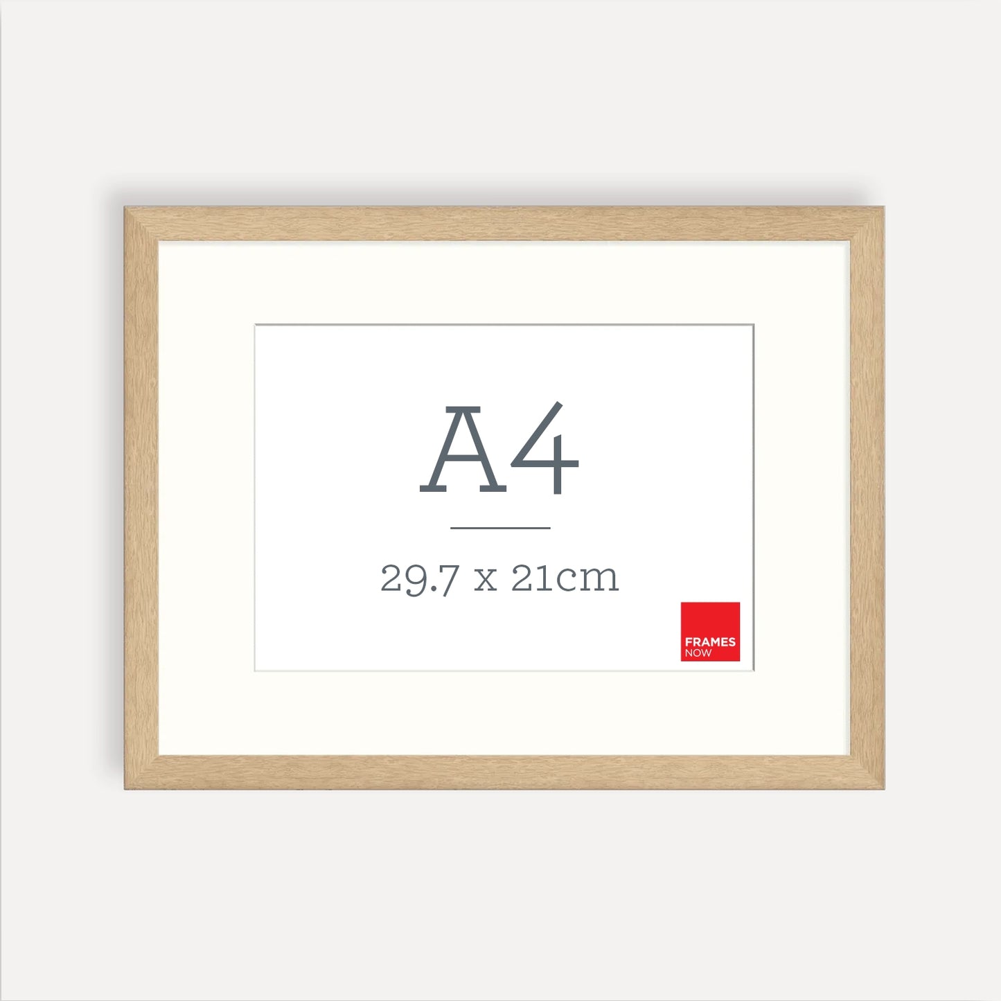 Premium Natural Oak A4 Picture Frame with Matboard – Elegant Display for Art, Photos & Certificates