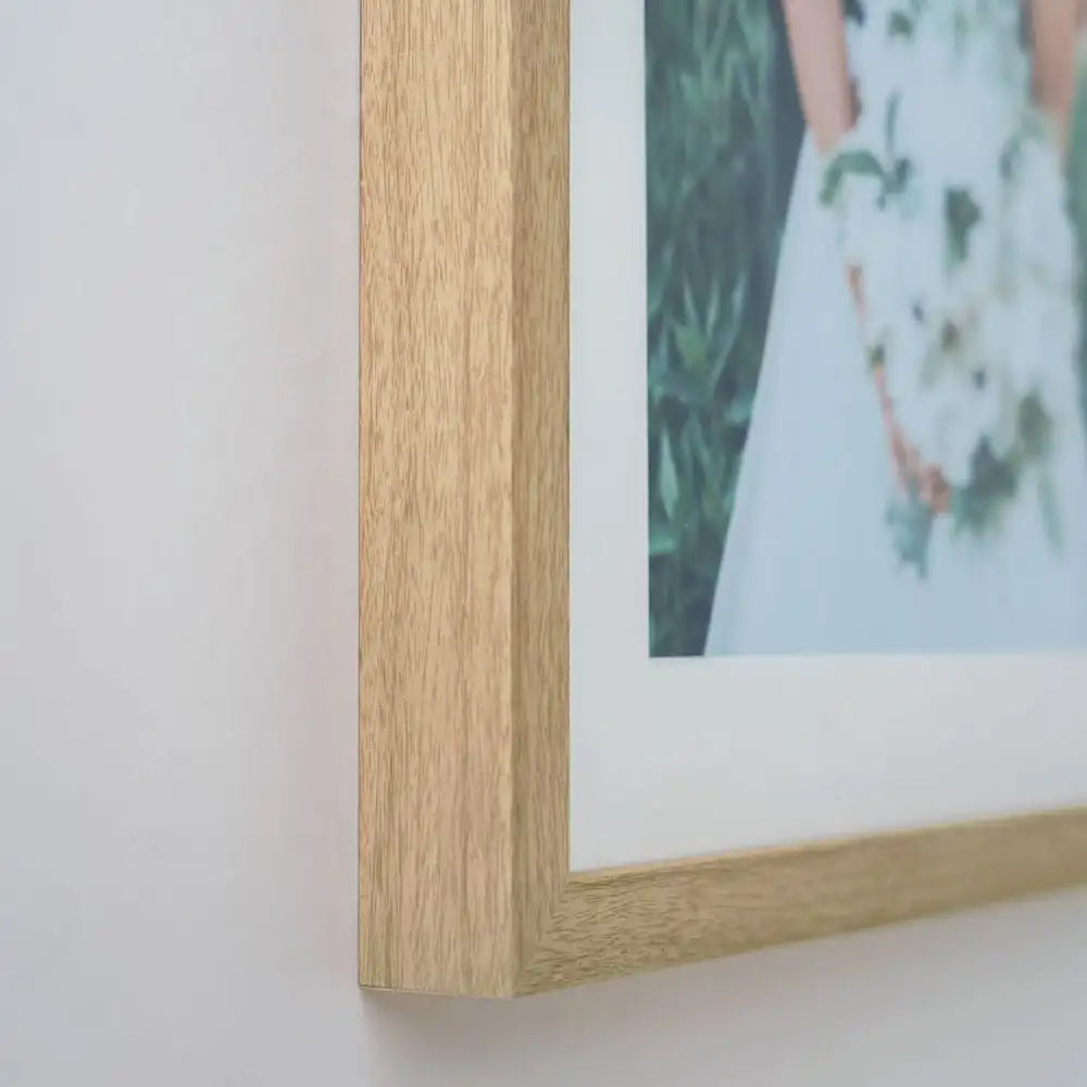 Premium Natural Oak Picture Frame with Matboard for 80 x 60cm Artwork