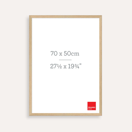 Premium 70×50 cm Natural Oak Picture Frame – Elegant Timber Frame for Art, Photos & Posters