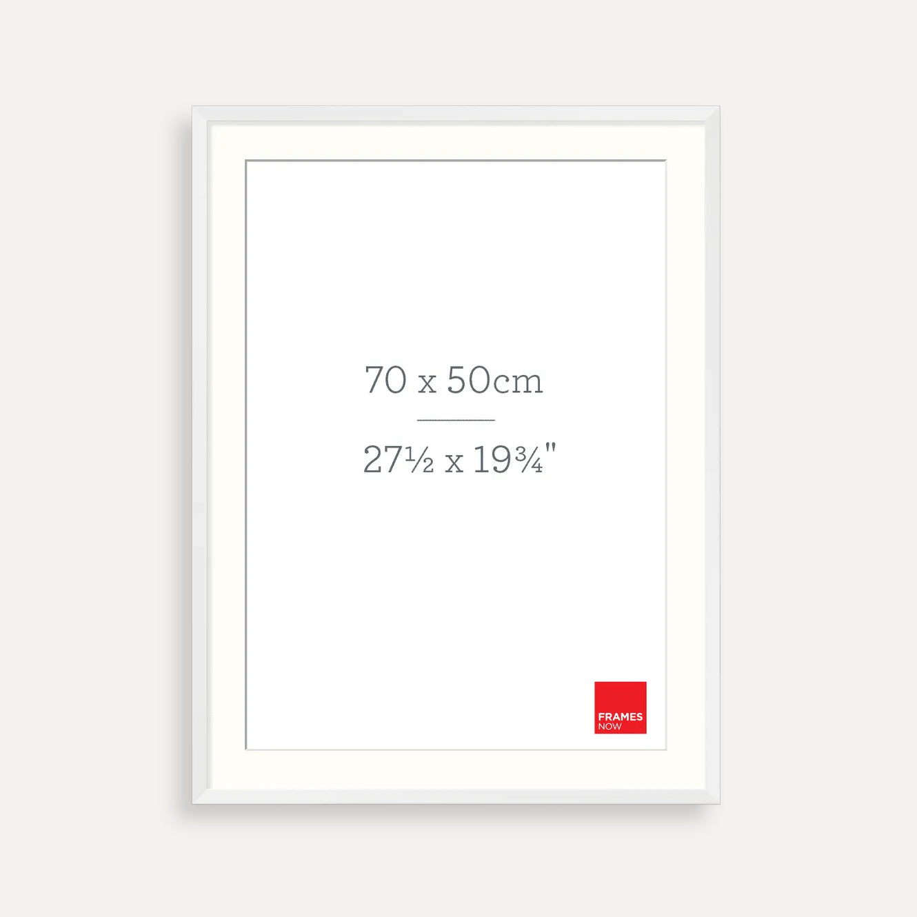 Premium 70x50cm Matte White Box Frame with Matboard – Modern Style for Art, Prints & Posters