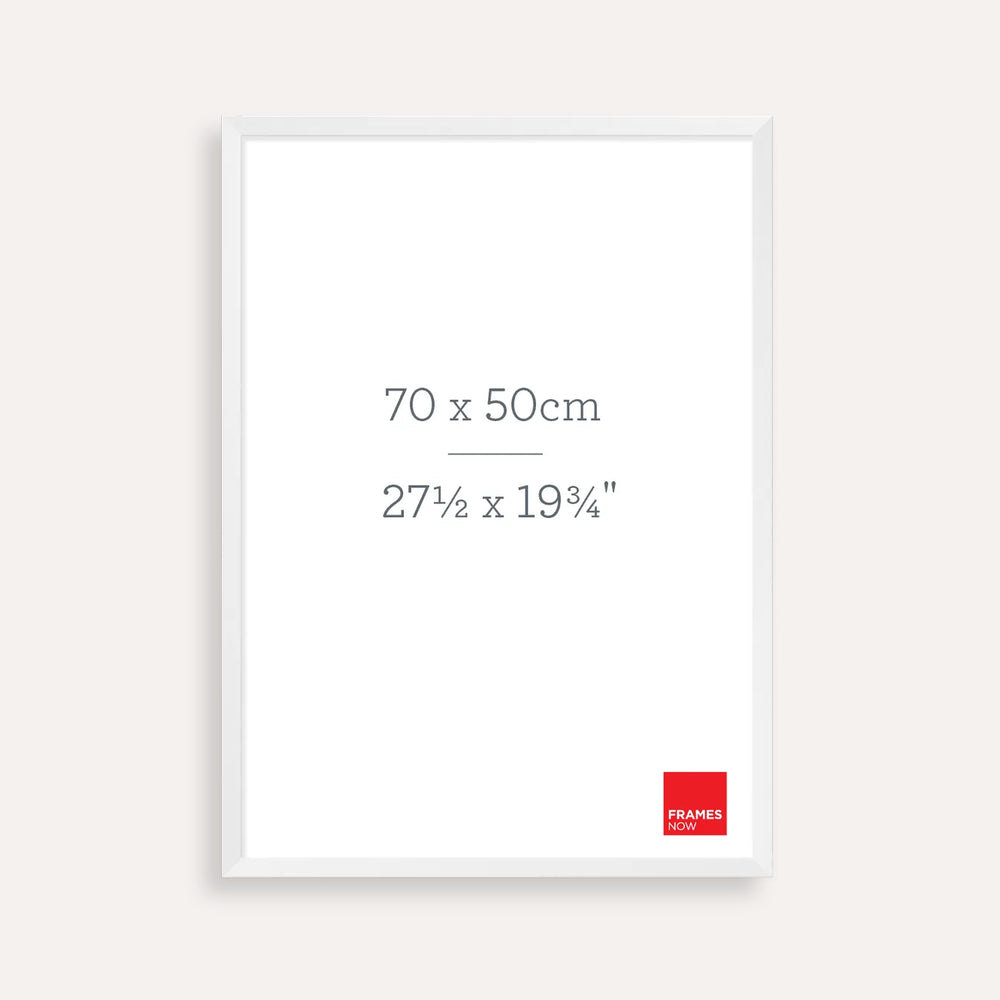 Premium 70x50cm Matte White Picture Frame – Genuine Timber Frame for Art & Posters