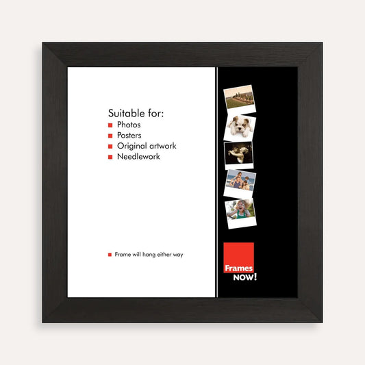 Premium Black Timber Finish Square Picture Frame for 40.6 x 40.6cm Artwork