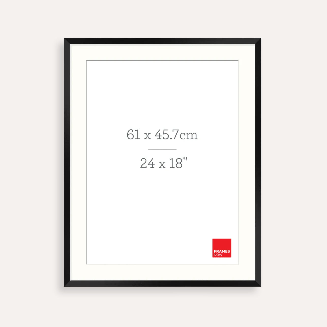 Premium Matte Black Box Picture Frame With Matboard for 61 x 45.7cm Artwork