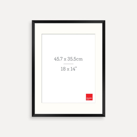 Premium Matte Black Box Picture Frame with Mat Board for 45.7 x 35.5cm Artwork
