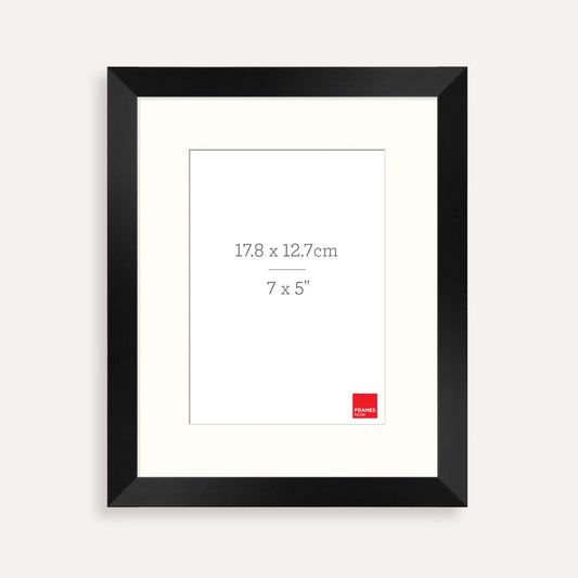 Premium Matte Black Box Picture Frame with Matboard for 17.8 x 12.7cm Artwork