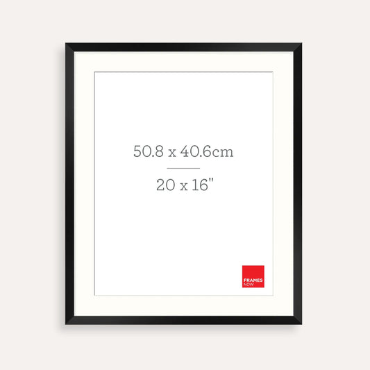 Premium Matte Black Box Picture Frame with Matboard for 50.8 x 40.6cm Artwork