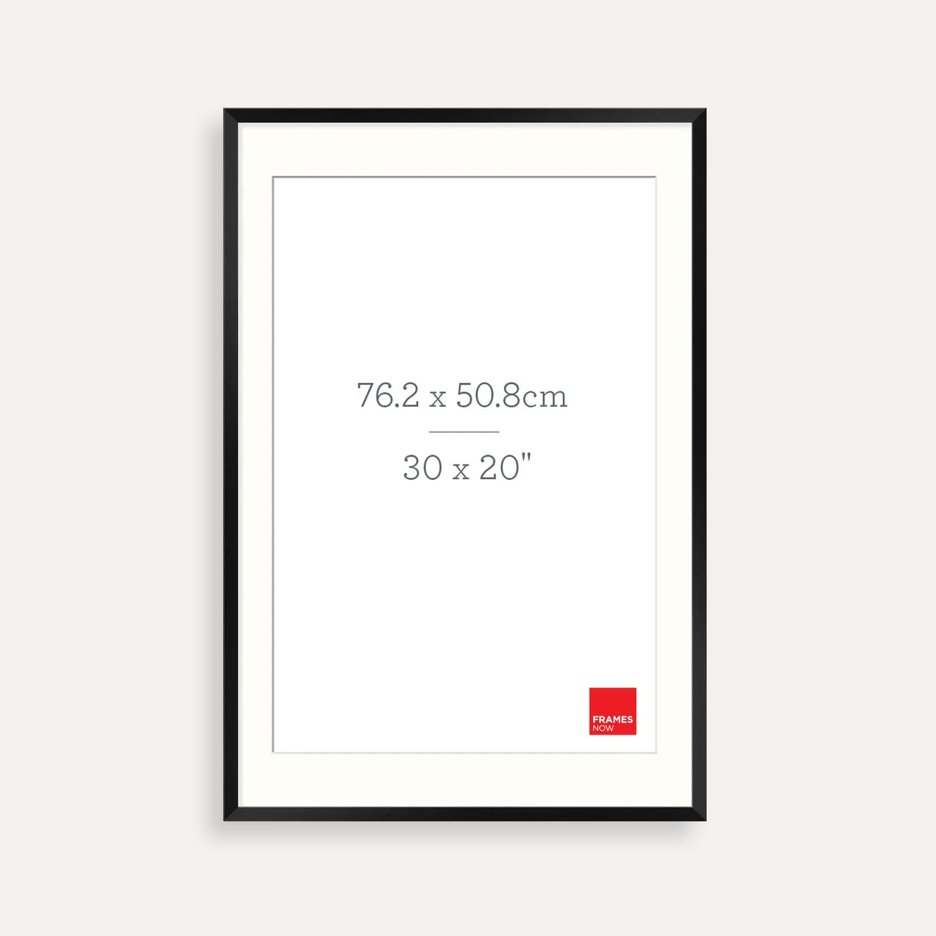 Premium Matte Black Box Picture Frame with Matboard for 76.2 x 50.8cm Artwork