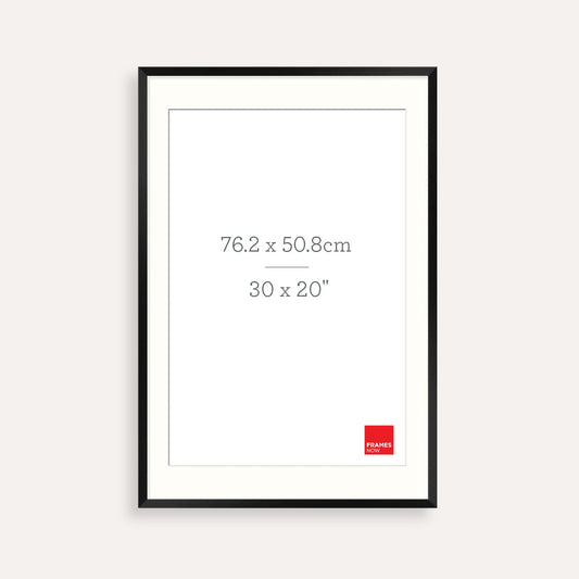Premium Matte Black Box Picture Frame with Matboard for 76.2 x 50.8cm Artwork