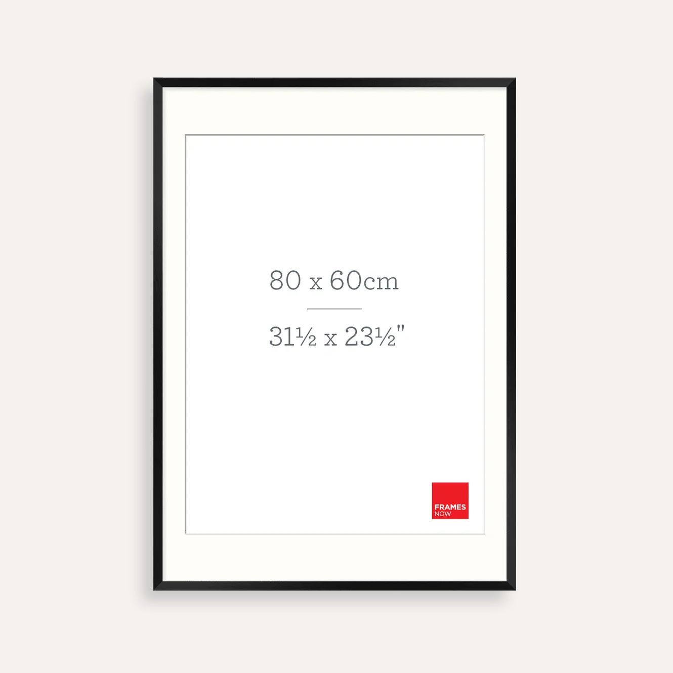 Premium Matte Black Box Picture Frame with Matboard for 80 x 60cm Artwork