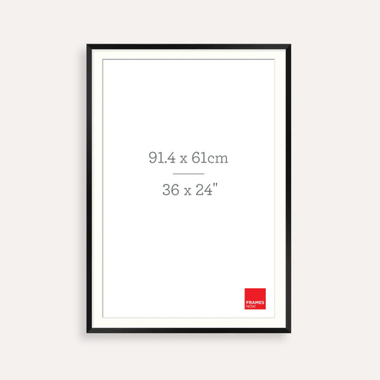 Premium Matte Black Box Picture Frame with Matboard for 91.4 x 61cm Artwork