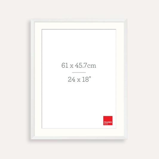 Premium Matte White Box Picture Frame With Matboard for 61 x 45.7cm Artwork