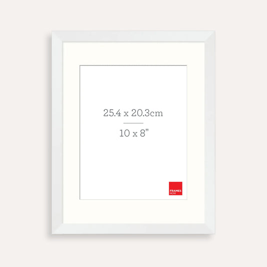 Premium Matte White Box Picture Frame with Matboard for 25.4 x 20.3cm Artwork