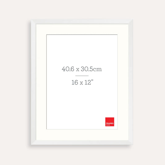 Premium Matte White Box Picture Frame with Matboard for 40.6 x 30.5cm Artwork