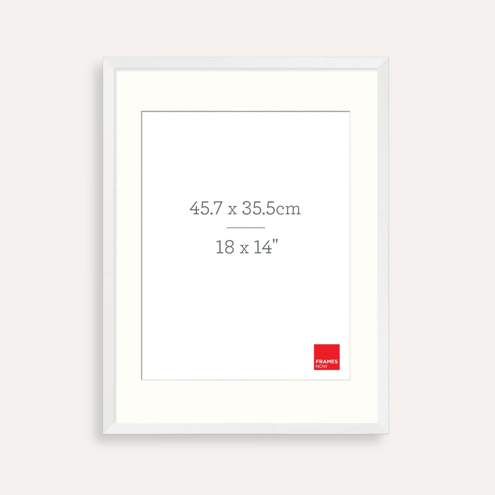 Premium White Box Style Picture Frame with Matboard for 45.7 x 35.5cm Artwork